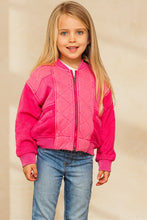 Washed Fuchsia Washed Quilted Bomber Jacket