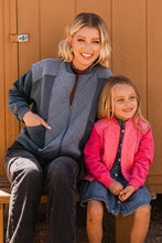 Washed Fuchsia Washed Quilted Bomber Jacket
