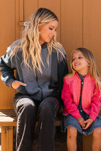 Washed Fuchsia Washed Quilted Bomber Jacket