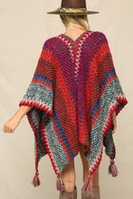 Magenta This Cozy Poncho A Multi Color With Tassels