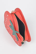 Red Faux Suede Strawberry Novelty Bag