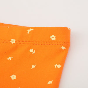 Orange Girl's Unicorn Embroidered Leggings