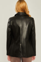 Black Faux Leather Pu Blazer