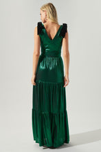 Emerald Cannes Liquid Satin Evening Maxi Dress