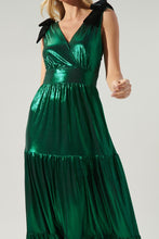 Emerald Cannes Liquid Satin Evening Maxi Dress
