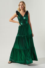 Emerald Cannes Liquid Satin Evening Maxi Dress