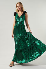 Emerald Cannes Liquid Satin Evening Maxi Dress