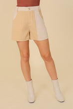 Taupe/Cream Color Block Shorts