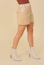 Taupe/Cream Color Block Shorts