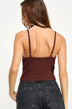 Brown Asymmetric Knit Sleveless Top