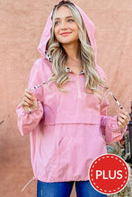 Mauve Leopard Print Hoodie Zipper Up Pocket Windbreaker