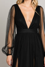 Black Mesh Long Dress
