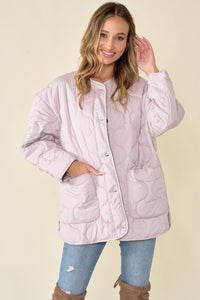Grey Women's Onion Quilted Liner Jacket Button Down
