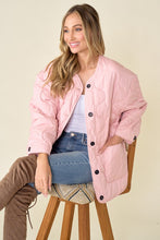 Pink Women's Onion Quilted Liner Jacket Button Down
