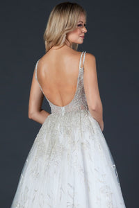 Off-White Strap Lace Beaded Wedding Dress