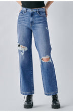 Medium Wash Distressed Classic Dad Jean