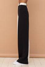 Black White Long Pants W/ Small Coin Flap Pocket Detail