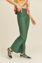 Forest Green High Rise Split Hem Pants