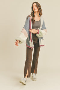Chocolate Brown High Rise Split Hem Pants