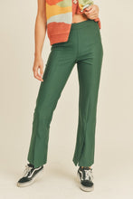 Forest Green High Rise Split Hem Pants