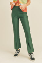 Forest Green High Rise Split Hem Pants