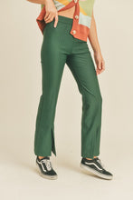 Forest Green High Rise Split Hem Pants