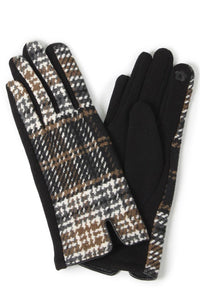 Black Plaid Pattern Gloves