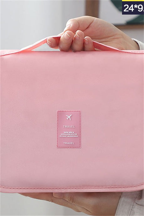Pink Makeup Pouch Travel Organizer Bag