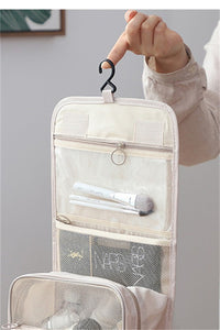 Grey Makeup Pouch Travel Organizer Bag