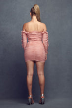 Mauve/Combo Ruffled Hem Dress