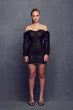 Black/Combo Ruffled Hem Dress