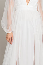 White Mesh Long Dress