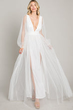 White Mesh Long Dress