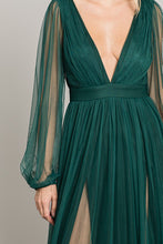 Hunter Green Mesh Long Dress