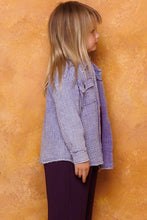 Washed Eggplant Button Front Closure Washed Textured Woven Jacket