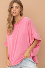 Hot Pink Studded Over Sized High Low T Shirt