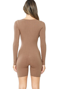 Nude Snatched Long Sleeve Jumpsuit