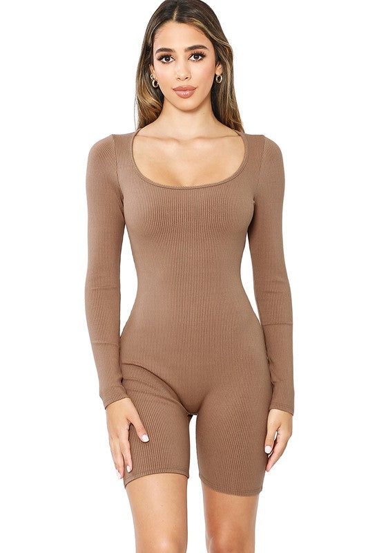 Nude Snatched Long Sleeve Jumpsuit