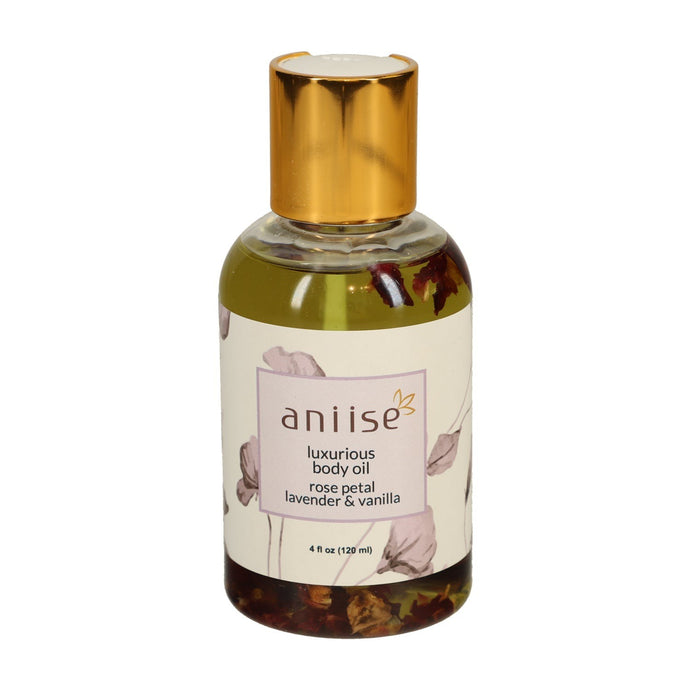 Lavender & Vanilla Luxurious Body Oil with Rose Petal Natural Oils
