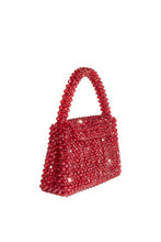 Red Sherry Lime Beaded Top Handle Bag