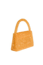 Orange Sherry Lime Beaded Top Handle Bag