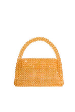 Orange Sherry Lime Beaded Top Handle Bag