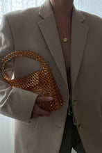 Orange Sherry Lime Beaded Top Handle Bag