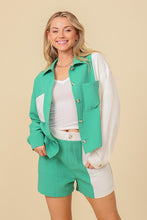 Green/White Color Block Jacket