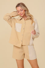 Taupe/Cream Color Block Jacket