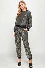 Black Sequins Jogger Pants