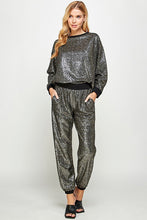Black Sequins Jogger Pants