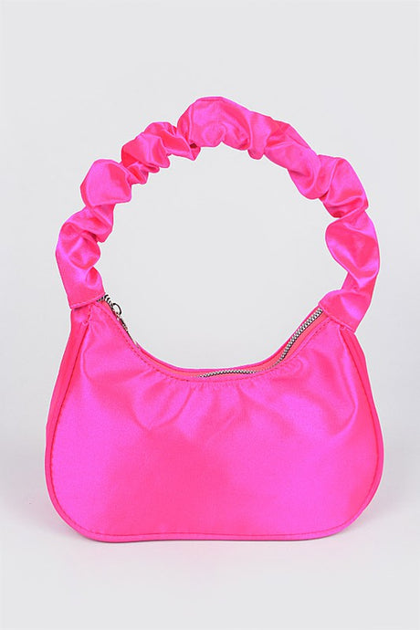 Hot Pink Satin Shoulder Bag