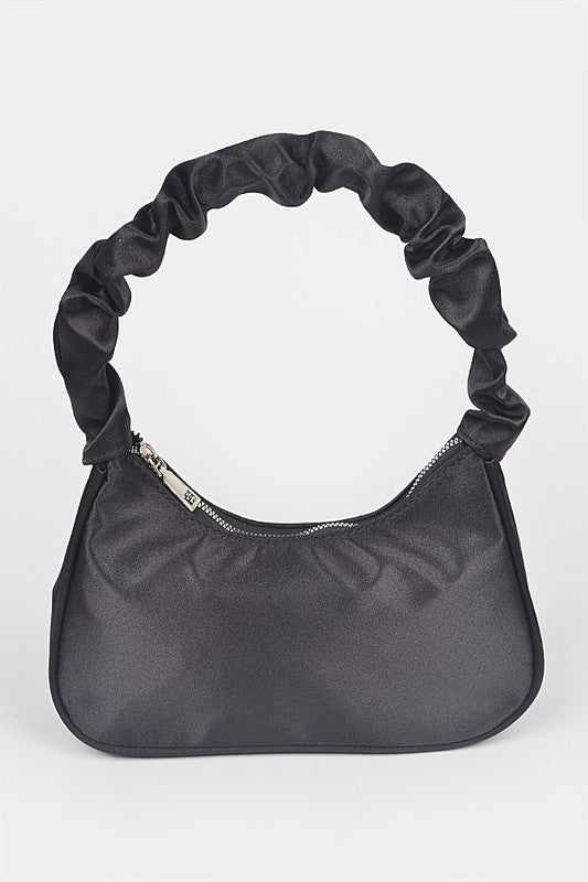 Black Satin Shoulder Bag