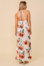 Ivory Sunflower Sleeveless Maxi Dress